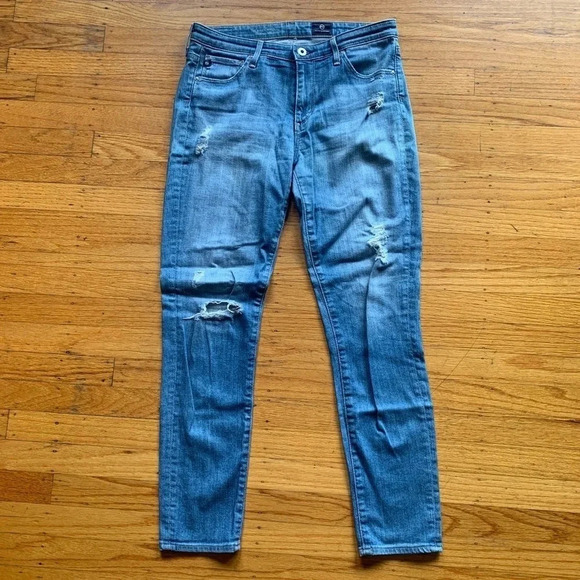 AG Adriano Goldschmied The Stevie Ankle Distressed Jeans Women’s Size 28R‎ - Picture 1 of 14